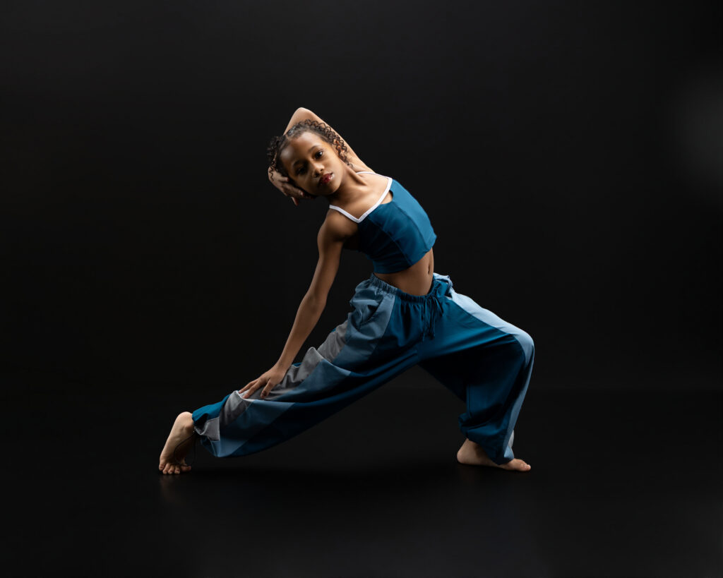 dancer doing an artistic floor pose in casual fort wayne