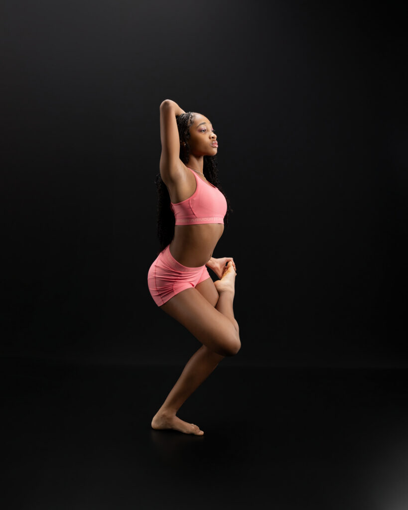 dancer doing an artistic floor pose in fort wayne